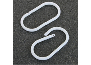 legatoria Anelli apribili in plastica 50mm BIANCO, OVALE, interno: 23x52mm, esterno: 30x60mm, spessore filo: 4mm.