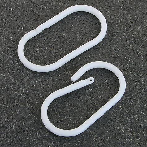 legatoria Anelli apribili in plastica 50mm BIANCO, OVALE, interno: 23x52mm, esterno: 30x60mm, spessore filo: 4mm.