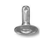 legatoria Olgo maschio di rivetto a doppia testa, altezza 10mm NICHELATO, diametro base 10mm, base forata LEG2298