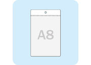 legatoria Busta a U. foro. 52x100mm(A8) TRASPARENTE, con lato sporgente e con foro da 5mm per l’appensione, in PVC morbido da 180 micron, aperta sul lato corto. Contiene fogli formato A8 (67x95mm). Formato esterno (61x103mm). Senza patella di chiusura.