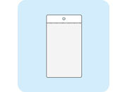 legatoria Busta a U. foro. 52x100mm TRASPARENTE, con lato sporgente e con foro da 3mm per l’appensione, in PVC morbido da 180 micron, aperta sul lato corto. Contiene fogli formato A8 (52x100mm). Formato esterno (61x124mm). Senza patella di chiusura.