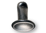 legatoria Olgo maschio di rivetto a doppia testa, altezza 4.30mm NICHELATO, diametro base 4.70mm, base concava LEG2305