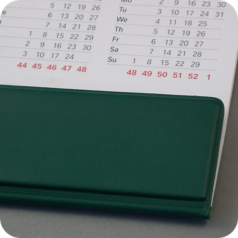 legatoria Supporto calendario A2, VERDE SCURO autoadesivo, lunghezza 594mm, con rinforzo in cartone.