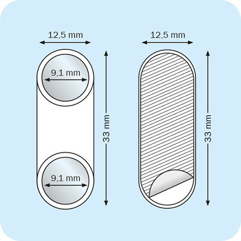 legatoria Chiusura magnetica per badge. 2magneti autoadesiva. Misure 33x12.5mm..