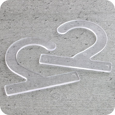 legatoria Gancio appendi campionari 72x72mm TRASPARENTE, spessore 2,2mm.