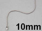 legatoria Catena a sfere, lunghezza 10cm NICHELATA, diametro sfere 1,5mm, con connettore di chiusura leg2344