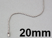 legatoria Catena a sfere, lunghezza 20cm NICHELATA, diametro sfere 1,5mm, con connettore di chiusura leg2346
