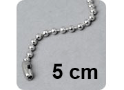 legatoria Catena a sfere, lunghezza 5cm ACCIAIO INOX INOSSIDABILE, diametro sfere 2,4mm, con connettore di chiusura LEG1475