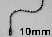 legatoria Catena a sfere, nera, lunghezza 10cm NERA, diametro sfere 2,4mm, con connettore di chiusura leg2351