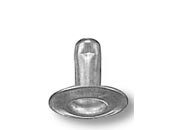 legatoria Olgo maschio di rivetto a doppia testa, altezza 7mm NICHELATO, diametro base 10mm, base forata LEG2354