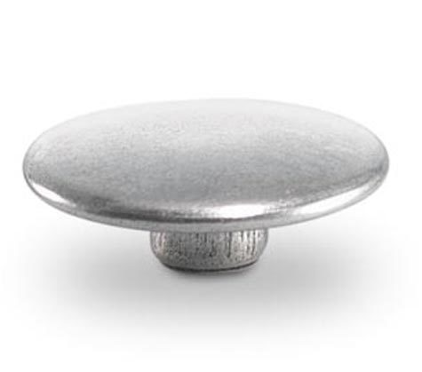 legatoria Testa di rivetto a doppia testa, diametro 13 NICHELATA, testa superiore diametro 13mm, calotta bombata.