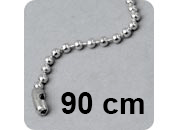 legatoria Catena a sfere, lunghezza 90cm NICHELATA, diametro sfere 2,4mm, con connettore di chiusura leg2358