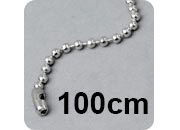 legatoria Catena a sfere, lunghezza 100cm ACCIAIO INOX INOSSIDABILE, diametro sfere 2,4mm, con connettore di chiusura LEG1526