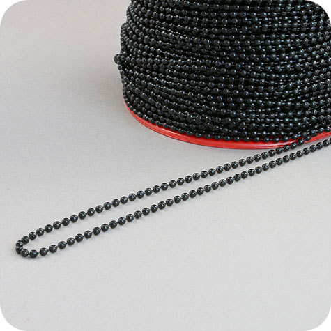 legatoria Catena a sfere, nera, a metraggio NERA, diametro sfere 2,4mm.