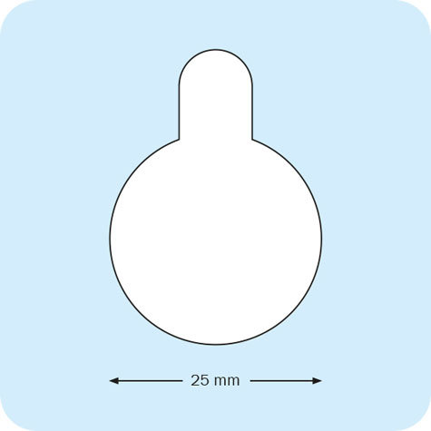 legatoria Bollini biadesivi diametro 25mm adesivo permanente da entrambi i lati, con strap per agevolare la rimozione del bollino dalla pellicola, in rotolo.