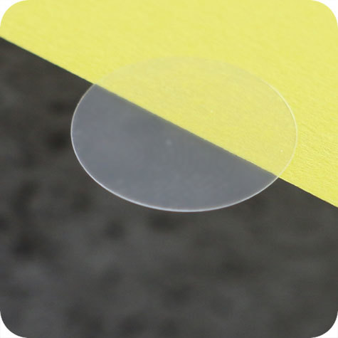 legatoria Bollini autoadesivi chiudibusta diametro 15mm TRASPARENTE, adesivo PERMANENTE, in rotolo..