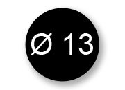 legatoria Bollini autoadesivi colorati diametro 13mm NERO, adesivo permanente, in rotolo leg2377