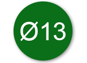 legatoria Bollini autoadesivi colorati diametro 13mm VERDE SCURO, adesivo permanente, in rotolo leg2379