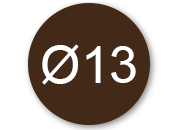 legatoria Bollini autoadesivi colorati diametro 13mm MARRONE SCURO, adesivo permanente, in rotolo leg2381