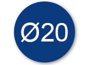 legatoria Bollini autoadesivi colorati diametro 20mm BLU ROYAL, adesivo permanente, in rotolo leg2384