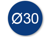 legatoria Bollini autoadesivi colorati diametro 30mm BLU ROYAL, adesivo permanente, in rotolo leg2389