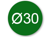 legatoria Bollini autoadesivi colorati diametro 30mm VERDE SCURO, adesivo permanente, in rotolo leg2390
