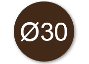 legatoria Bollini autoadesivi colorati diametro 30mm MARRONE SCURO, adesivo permanente, in rotolo leg2392