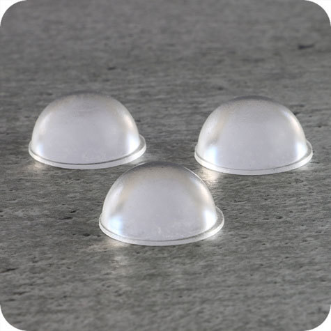 legatoria Paracolpi in gomma autoadesivi, diametro 10mm TRASPARENTE,  emisferici, spessore 3,2mm, adesivo permanente.