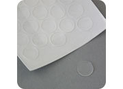 legatoria Paracolpi in gomma autoadesivi, diametro 10mm TRASPARENTE,  a disco, spessore 1mm, adesivo permanente leg2396