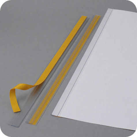 legatoria Dorsetto. dorsino rilegafogli autoadesivo 55cm TRASPARENTE, lunghezza 55cm, rilega fino a 1mm (da 1 a 10 fogli da 80 grammi x mq). In PVC rigido. La striscia adesiva � posta sul retro del dorsetto.