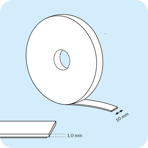 legatoria NastroMagneticoAutoadesivo, Anisotropo, altezza10mm spessore: 1mm, autoadesivo 3M tape, magnetizzazione anisotropa ad alta efficienza.
