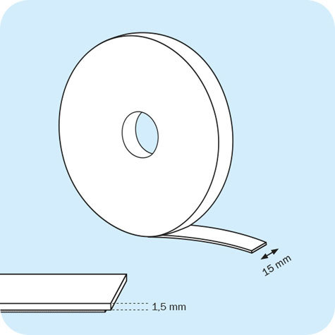 legatoria NastroMagneticoAutoadesivo, Anisotropo, altezza15mm spessore: 1.5mm, autoadesivo 3M tape, magnetizzazione anisotropa ad alta efficienza.