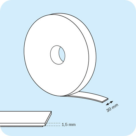 legatoria NastroMagneticoAutoadesivo, Anisotropo, altezza40mm spessore: 1mm, autoadesivo 3M tape, magnetizzazione anisotropa ad alta efficienza.