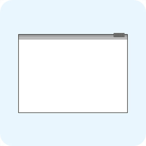 legatoria Busta con cursore. 320x230mm TRASPARENTE, in polietilene da 75 micron, aperti sul lato lungo, con cursore per chiusura. .