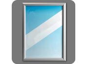 legatoria Cornice alluminio. scatto. A1 ARGENTO ANGOLI SQUADRATI. Per fogli di dimensione A1(594x841mm). Dimensioni esterne: 625x870mm. Area visibile: 575x820mm. Altezza profilo: 25mm. La cornice � dotata di foglio protettivo in PVC trasparente antiriflesso leg2492