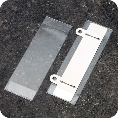 legatoria Busta autoadesiva per Fastener 2 buchi TRASPARENTE, 125x40mm, in PVC flessibile da 140micron.