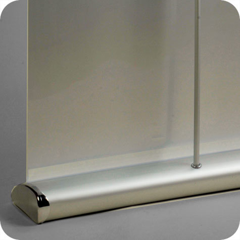 legatoria Roll-Up Pubblicitalio DELUXE, 850x2000mm In alluminio ARGENTO, premium design Dimensione visibile 850 x 2000 mm. Con asta telescopica pieghevole. Inclusa borsa per trasporto Peso netto: 5,0 kg Peso lordo: 5,5 kg.