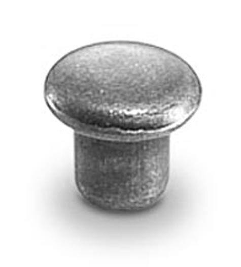 legatoria Testa di rivetto a doppia testa, diametro 3.90 mm NICHELATA, testa superiore diametro 3.90 mm, testa bombata.
