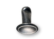 legatoria Olgo maschio di rivetto a doppia testa, altezza 5.60mm NICHELATO, diametro base 5.60mm, base concava LEG2506