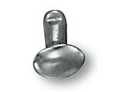 legatoria Olgo maschio di rivetto a doppia testa, altezza 10.0mm NICHELATO, diametro base 5.60mm, base bombata mom50