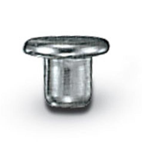 legatoria Testa di rivetto a doppia testa piana, diametro 5.60mm NICHELATA, testa superiore piana diametro 5.60mm, testa piana.