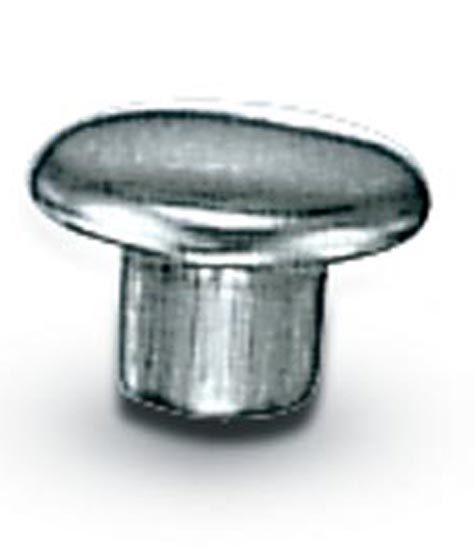 legatoria Testa di rivetto a doppia testa, diametro 7mm NICHELATA, testa superiore diametro 7mm, testa piana.