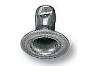 legatoria Olgo rivetto, NICHELATO, altezza 6mm Olgo maschio rivetto doppia testa, diametro base 7.40mm, base forata LEG2512
