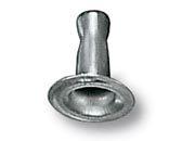 legatoria Olgo maschio di rivetto a doppia testa, altezza 8mm NICHELATO, diametro base 7.4mm, base forata LEG2513
