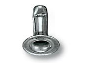 legatoria Olgo maschio di rivetto a doppia testa, altezza 9mm NICHELATO, diametro base 7.40mm, base forata LEG2515