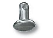 legatoria Olgo maschio di rivetto a doppia testa piana, altezza 7mm NICHELATO, diametro base 7mm, base bombata LEG2521