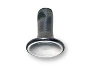 legatoria Olgo maschio di rivetto a doppia testa piana concava, altezza 7mm NICHELATO, diametro base 7mm, base bombata LEG2522