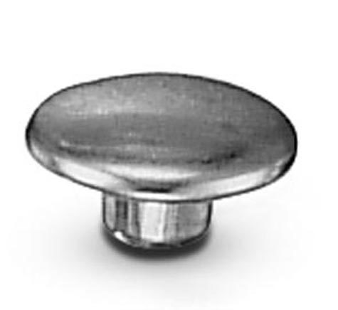 legatoria Testa di rivetto a doppia testa, diametro 9mm NICHELATA, testa superiore diametro 9mm, testa bombata.