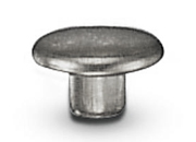 legatoria Testa di rivetto a doppia testa, diametro 8mm NICHELATA, testa superiore diametro 8mm, calotta bombata.