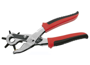 legatoria Pinza fustellatrice da calzolaio selezione del foro a revolver. 6 diametri di foratura: 2,5mm, 3mm, 3,5mm, 4mm, 4,5mm, 5mm. In acciaio speciale ad alta resistenza. Maniglia in polimero ergonomico. Prodotto originale tedesco. MADE IN GERMANY LEG2537